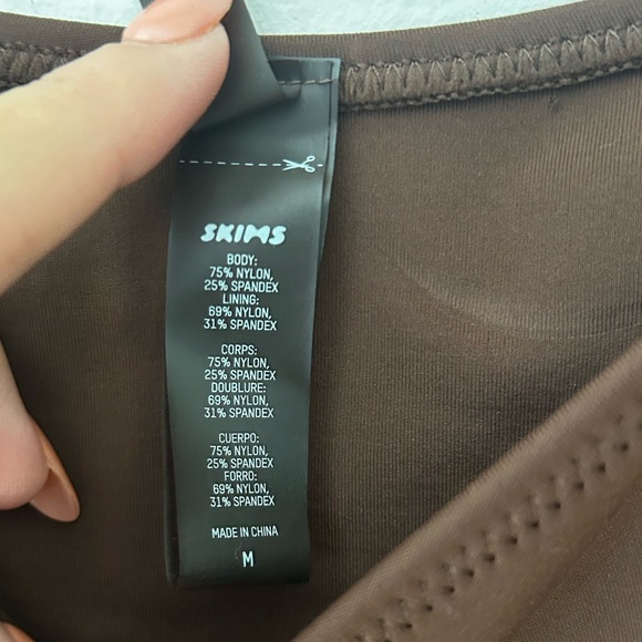 SKIMS Chocolate Brown Women's Tankini Swim Top Medium Slimming - Picture 6 of 6